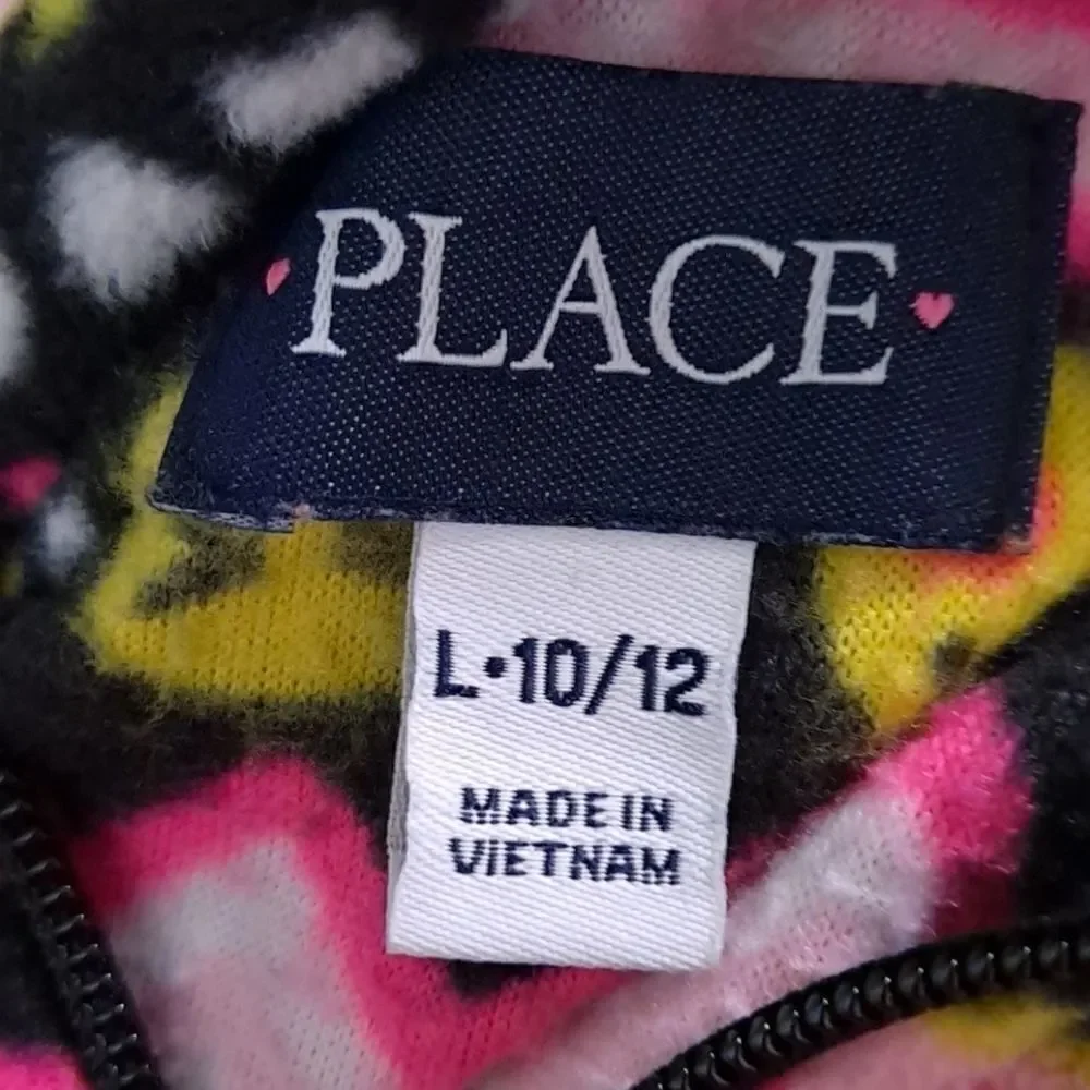 The Children's Place Fleece Pullover Jacket Multicolored Emoji Large (10-12)